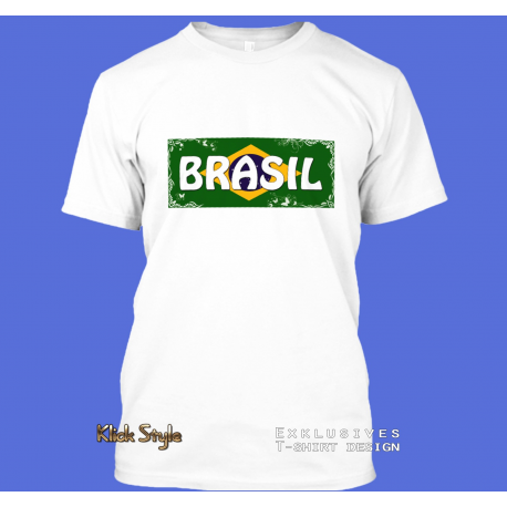 T-Shirt Wort auf Flagge "Brasil" T-Shirt Wort auf Flagge "Brasil"